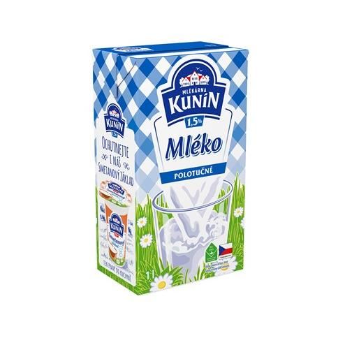 TRV.MLIEKO POLOTUCNE 1,5% KUNIN 1L/12KS