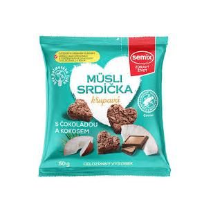 MUSLI SRDIECKA COKOLADOVE S KOKOSOM SEMIX 50G/15KS