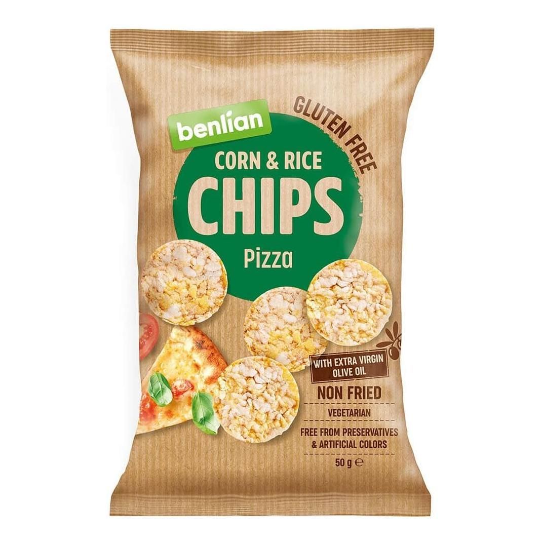 CHIPS CORN&RICE PIZZA 50G/14KS