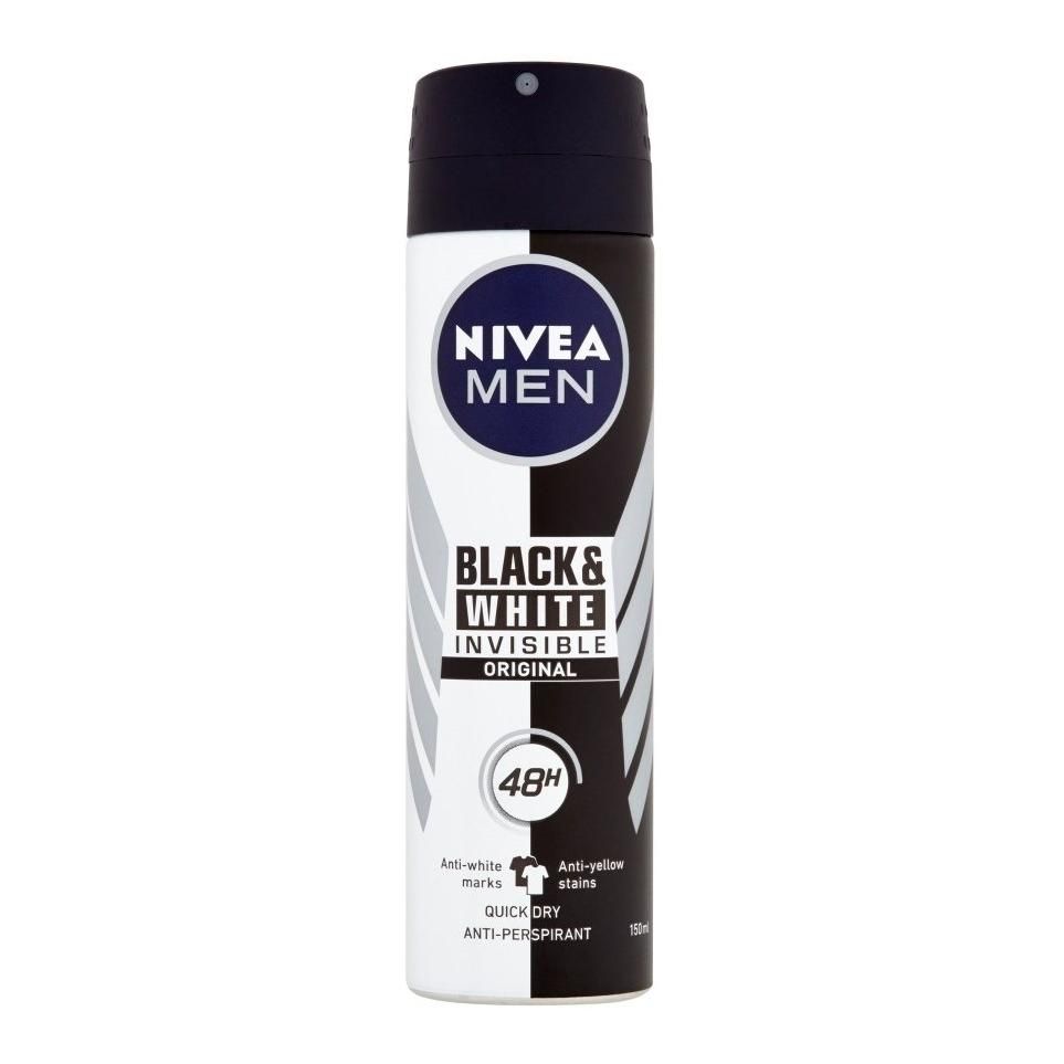DEO NIVEA MEN INVISIBLE B&W 150ML/6KS 